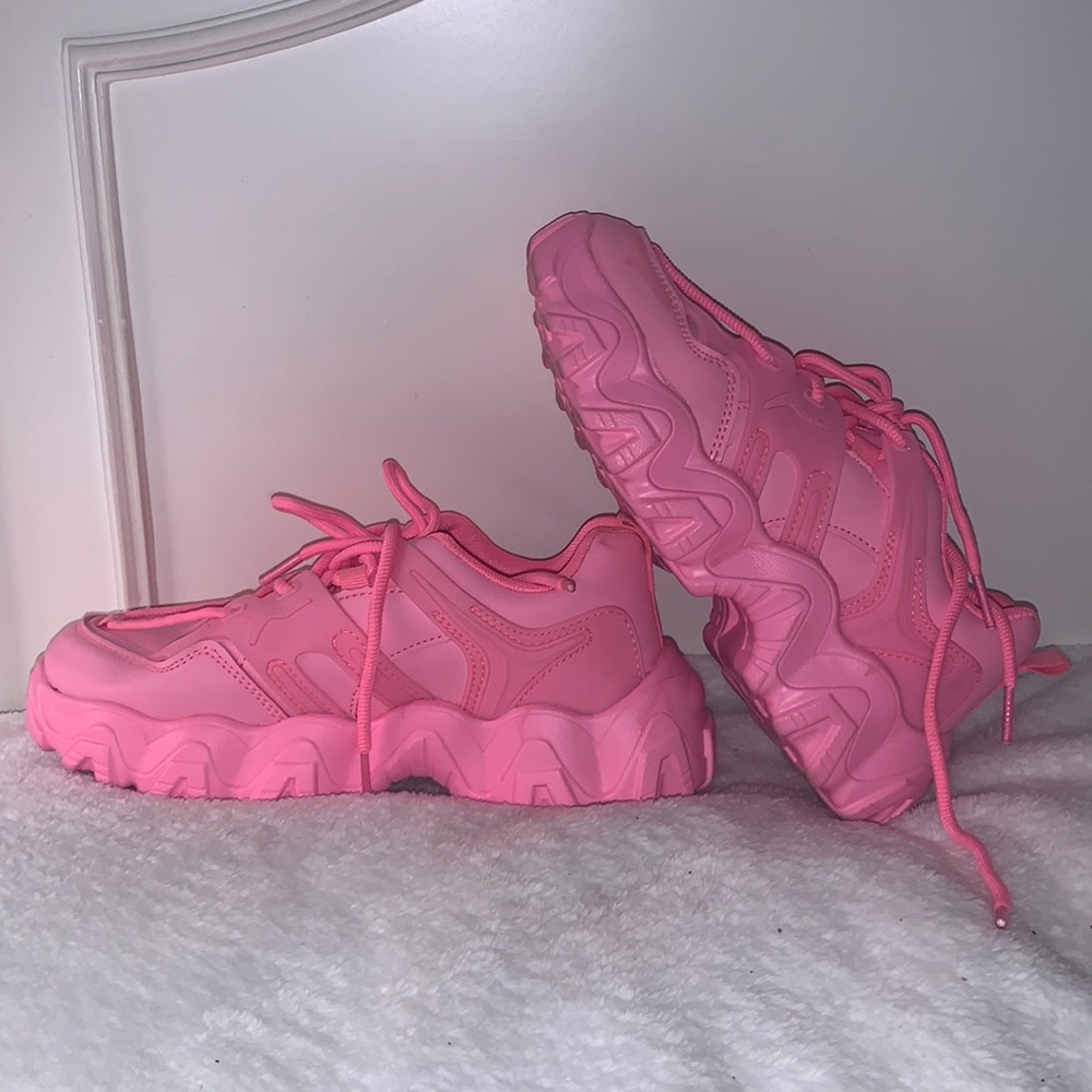 Pink foam sneakers